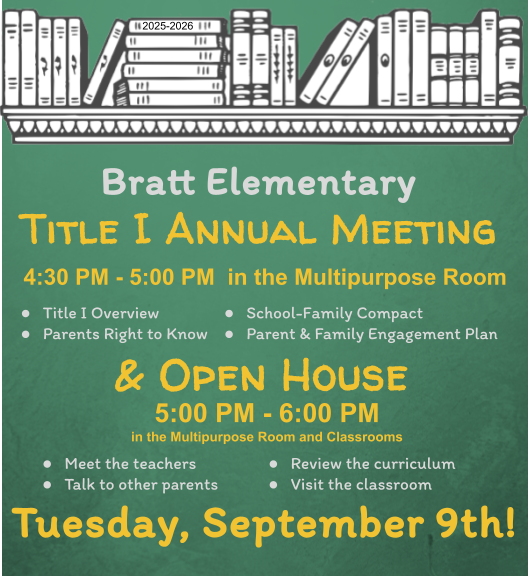 Title I Annual Meeting Tuesday, September 9
